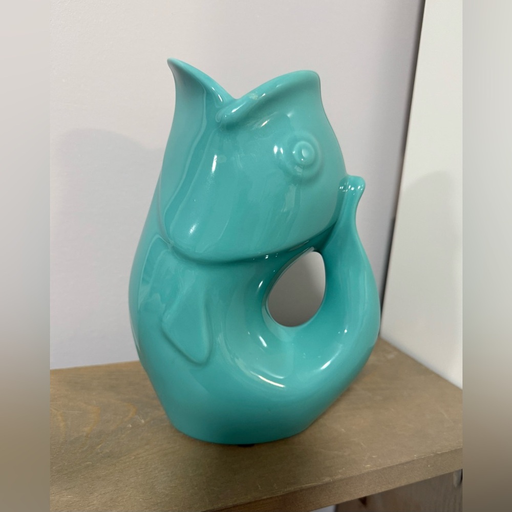 Gurgle Pot Water Pitcher 42oz - Aqua - Large - Picture 3 of 6